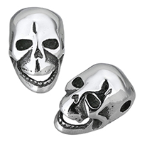 Rostfritt stål pärlor, ROSTFRITT STÅL, Skull, svärta, 10x9x16mm, Hål:Ca 2.5mm, 10PC/Lot, Säljs av Lot