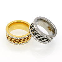 Unisex-Finger-Ring, Edelstahl, mit Ton, plattiert, verschiedene Größen vorhanden, keine, 10mm, verkauft von PC