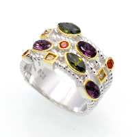 Bague Unisex, cupronickel, avec cristal, Placage, unisexe & normes différentes pour le choix & facettes & avec strass, Vendu par PC