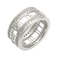 Bague Unisex, acier inoxydable, avec chiffre romain & unisexe & normes différentes pour le choix & avec strass, couleur originale, Vendu par PC