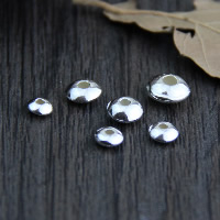 Perles en argent sterling 925, rondelle, normes différentes pour le choix, 50PC/lot, Vendu par lot