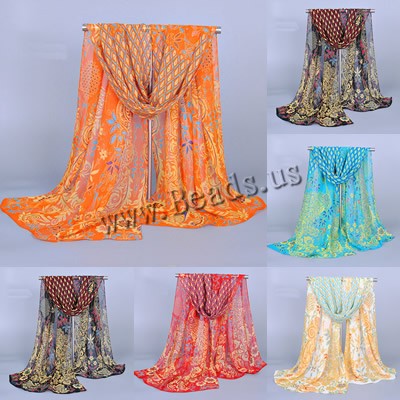 Chiffon Scarf & Shawl Rectangle Sold By Bag