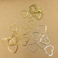 Colgantes de Metal en Forma Corazón, chapado, más colores para la opción, libre de níquel, plomo & cadmio, 30mm, agujero:aproximado 1mm, 100PCs/Bolsa, Vendido por Bolsa