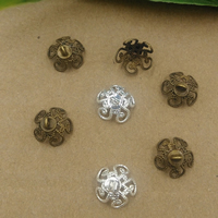 Messing Bead Cap, Flower, forgyldt, flere farver til valg, nikkel, bly & cadmium fri, 10mm, Hole:Ca. 2mm, 100pc'er/Bag, Solgt af Bag