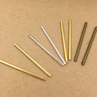 Componente de gota de brinco de latão, cobre, banhado, Mais cores pare escolha, níquel, chumbo e cádmio livre, 40x2mm, Buraco:Aprox 1.5mm, 100PCs/Bag, vendido por Bag