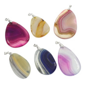 Pendants Jewelry Agate, Agate Measctha, le Sinc Alloy, dath platanam plátáilte, measctha, 39x45x7-45x50x7mm, Poll:Thart 4x5mm, 5ríomhairí pearsanta/Mála, Díolta De réir Mála