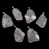 Rose Quartz Privjesak, s Cink Alloy, platine boja pozlaćen, mješovit, 30x43x10-35x50x10mm, Rupa:Približno 4x5mm, 5računala/Torba, Prodano By Torba