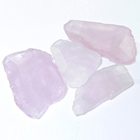 Rose Quartz Pendel, naturlig, blandet, 26-38x52-73x9mm, Hole:Ca. 2mm, 10pc'er/Lot, Solgt af Lot