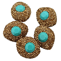 Tyrkysové korálky, Clay Pave, s Syntetický Turquoise, s drahokamu & smíšený, 20-24x26-28x13-16mm, Otvor:Cca 1mm, 10PC/Bag, Prodáno By Bag