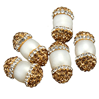 Péarla Fionnuisce Nádúrtha Coirníní Loose, Pearl Fionnuisce, le réiteodh cré rhinestone, measctha, 9-12x16-18x9-12mm, Poll:Thart 1mm, 10ríomhairí pearsanta/Lot, Díolta De réir Lot