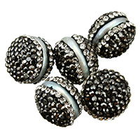 Péarla Fionnuisce Nádúrtha Coirníní Loose, Cré réiteodh, le Pearl Fionnuisce, le rhinestone & measctha, 13-14x10-12x13-14mm, Poll:Thart 1mm, 10ríomhairí pearsanta/Lot, Díolta De réir Lot