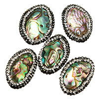 Abalone -Shell-Beads, conchiglia Abalone, with argilla, naturale, misto, 17-22x27-30x6-7mm, Foro:Appross. 1mm, 10PC/lotto, Venduto da lotto