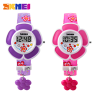 Jewelry Watch SKmei® mBan, Silicone, le Plaisteach, Flower, stíl pacála éagsúla do rogha & do leanaí, dathanna níos mó le haghaidh rogha, 33x32mm, Fad Thart 8 Inse, Díolta De réir PC