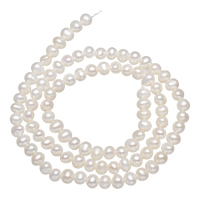 Krumpir Kulturan Slatkovodni Pearl perle, prirodan, bijel, 4-5mm, Rupa:Približno 0.8mm, Prodano Per Približno 15 inčni Strand