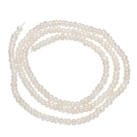 Perline perle d'acqua dolce naturale, perla d'acquadolce coltivata naturalmente, Barocco, bianco, Grade AA, 2.5-3mm, Foro:Appross. 0.8mm, Venduto per Appross. 15 pollice filo