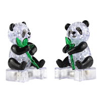 plastique jouet de brique, panda, LED, 75x110mm, 3PC/sac, Vendu par sac