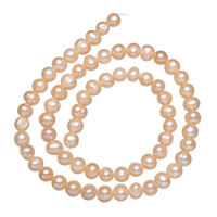 Krumpir Kulturan Slatkovodni Pearl perle, prirodan, roze, 5-6mm, Rupa:Približno 0.8mm, Prodano Per Približno 15 inčni Strand