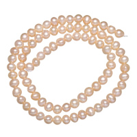 Perles de nacre rondes de culture d'eau douce, perle d'eau douce cultivée, naturel, rose, grade A, 4-5mm, Trou:Environ 0.8mm, Vendu par 14.5 pouce brin