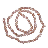 Rýže kultivované sladkovodní perle, Sladkovodní Pearl, přírodní, nachový, 3-4mm, Otvor:Cca 0.8mm, Prodáno za Cca 13.7 inch Strand