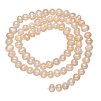 Krumpir Kulturan Slatkovodni Pearl perle, prirodan, roze, 4-5mm, Rupa:Približno 0.8mm, Dužina 14.5