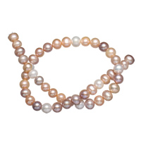 Potatis odlad sötvattenspärla pärlor, Freshwater Pearl, naturlig, blandade färger, Grade AAA, 9-10mm, Hål:Ca 0.8mm, Såld Per Ca 15.7 inch Strand