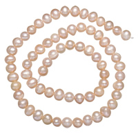 Krumpir Kulturan Slatkovodni Pearl perle, prirodan, roze, 5-6mm, Rupa:Približno 0.8mm, Prodano Per Približno 14.5 inčni Strand