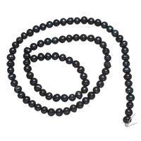 Kartoffel ferskvandskulturperle Beads, Ferskvandsperle, sort, 4-5mm, Hole:Ca. 0.8mm, Solgt Per Ca. 14 inch Strand