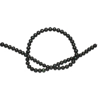 Grânulos pérolas cultivads de água doce, Pérolas de água doce, Batata, preto, Grade AAA, 6-7mm, Buraco:Aprox 0.8mm, vendido para Aprox 15.5 inchaltura Strand