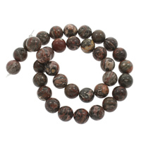 Leopard Skin Stone, Runde, forskellig størrelse for valg, Hole:Ca. 1mm, Solgt Per Ca. 14.5 inch Strand