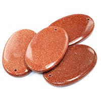 Goldstone riipukset, Flat Oval, luonnollinen, 35x55x6mm, 10PC/erä, Myymät erä