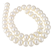 Krumpir Kulturan Slatkovodni Pearl perle, prirodan, bijel, 10-11mm, Rupa:Približno 0.8mm, Prodano Per Približno 15 inčni Strand