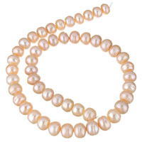 Perles nacres pommes de terre de culture d'eau douce, perle d'eau douce cultivée, pomme de terre, naturel, rose, 10-11mm, Trou:Environ 0.8mm, Vendu par Environ 15.7 pouce brin