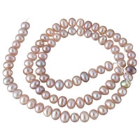 Kartoffel ferskvandskulturperle Beads, Ferskvandsperle, naturlig, lilla, 6-7mm, Hole:Ca. 0.8mm, Solgt Per Ca. 15.3 inch Strand