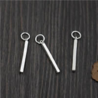 Colgantes de Plata de Ley 925, 2.40x24mm, agujero:aproximado 2mm, 20PCs/Grupo, Vendido por Grupo