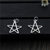 925 Sterling Silver hänge, Star, 14x16.10mm, Hål:Ca 2mm, 20PC/Lot, Säljs av Lot