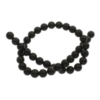 Sort obsidian perler, Runde, 10mm, Hole:Ca. 1mm, Ca. 38pc'er/Strand, Solgt Per Ca. 15.5 inch Strand