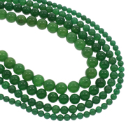 Prirodni Zeleni ahat perle, Green Agate, Krug, različite veličine za izbor, Rupa:Približno 1mm, Prodano Per Približno 15.5 inčni Strand