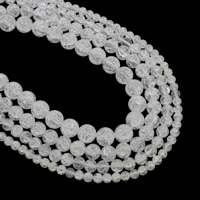 Kulaté Crystal korálky, Krystal, Kolo, praskání, Krystal, Otvor:Cca 1mm, Prodáno za Cca 15.5 inch Strand