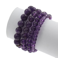 Unisex Bracelet Amethyst Round Sold Per Approx 7 Inch Strand