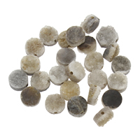 Natural Ice kwarts Agaat kralen, Ijs Quartz Agaat, Rond plat, Druzy stijl, 8x4mm-9x5mm, Gat:Ca 1mm, Verkocht door PC