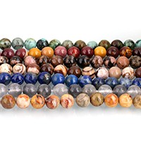 Grânulos de gemstone jóias, misto de pedras semi-preciosas, Roda, naturais, materiais diferentes para a escolha, 8mm, Buraco:Aprox 1mm, Aprox 47PCs/Strand, vendido para Aprox 15 inchaltura Strand