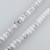 Natural White Turquoise Bead, Rondelle, forskellig størrelse for valg, Hole:Ca. 0.5-1.5mm, Solgt Per Ca. 15.5 inch Strand