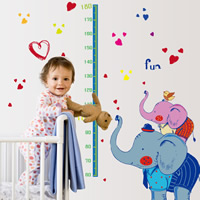 Wall Stickers, PVC-plast, Elephant, lim & vandtæt, 1320x1390mm, Solgt af PC