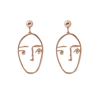 Zinc Alloy Drop Earring, rustfrit stål ørering indlæg, guldfarve belagt, bly & cadmium fri, 75mm, Solgt af par