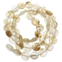 Vattenmelon Brun Bead, Flat Round, 9x4.5mm-10x5mm, Hål:Ca 1mm, Ca 42PC/Strand, Såld Per Ca 14.5 inch Strand