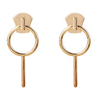 Zinc Alloy Drop Earring, roestvrij staal oorbel bericht, gold plated, lood en cadmium vrij, 30x65mm, Verkocht door pair