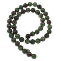 Ruby i Zoisite Bead, Runde, forskellig størrelse for valg, Hole:Ca. 1mm, Solgt Per Ca. 15 inch Strand