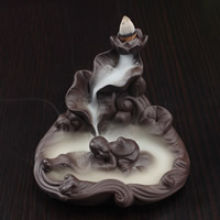 Porcelain Backflow Incense Burner, Gaineamh Corcra, 130x115x100mm, Díolta De réir PC