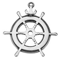 Rozsdamentes acél Ékszerek Medálok, Stainless Steel, Ship Wheel, tengeri minta & megfeketedik, 27x28x4mm, Lyuk:Kb 1mm, 10PC-k/Lot, Által értékesített Lot