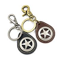 Key Chain, Koskind, med Zinc Alloy, Pentagram, forgyldt, Unisex, flere farver til valg, nikkel, bly & cadmium fri, 45x50mm, 100mm, Solgt af PC